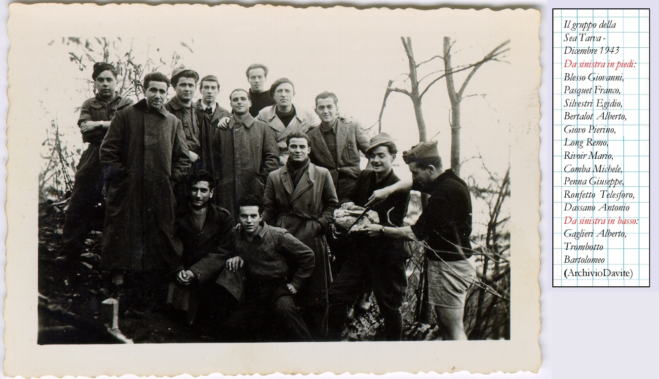 Dicembre 1943_gruppo di partigiani alla Tarva, nei pressi della Sea di Torre Pellice