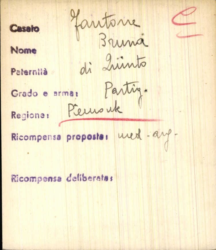 Bruna Fantone, proposta per onorificenza